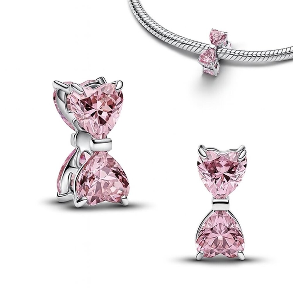 Pink Bow Double Sided Charm